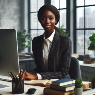 african young lady in office