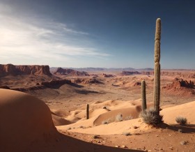 Clear Desert nature with far view point