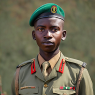 Young Kenyan military soldier