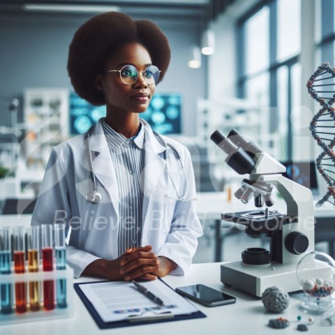 African  woman Lab technician