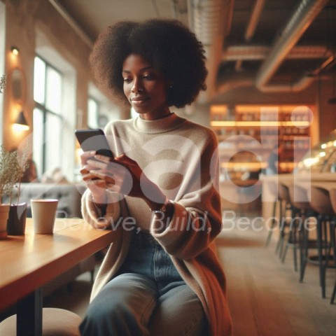 Woman in the cafe