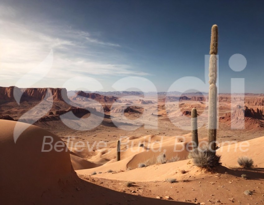 Clear Desert nature with far view point