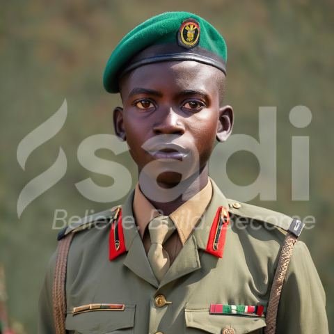 Young Kenyan military soldier